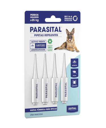 Zotal Parasital Blister with 4 pipettes of 5 ML for Large Dogs Total: 20 ML