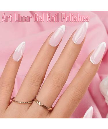 White Gel Nail Polish 10ml White Gel Liner Nail Polish Classic White Color Nail Art Liner Gel Polish Soak Off UV/LED 10ml Nail Liner Painted Gel Polish Thin Brush For French Tip Manicure Nail Art - Buy Online on GoSupps.com
