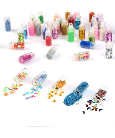 PHOGARY 48 Bottles Nail Art Decoration - Glitter Powder Sequins & Beads for DIY Nail Eye & Face Makeup - Buy Online on GoSupps.com