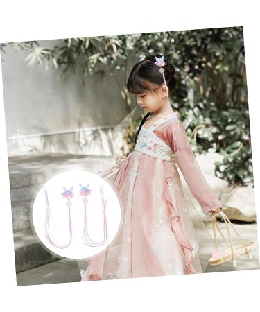 minkissy 2 Pairs Hanfu Headwear Kanzashi Hair Clip Japanese Style Hair Clasp Flower Hair Clips for Women Qipao Hair Accessories Kids Decor Purple Child Metal Acrylic Chinese Style Side Clip - Buy Online on GoSupps.com