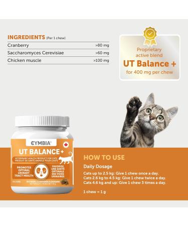 Cymbia UT Balance+ Urinary Cat Food Dry - Cat Treats for Urinary Health | Cranberry Probiotics & Chicken Protein | Prevents UTIs Supports Muscle Health & Promotes Wellness - Approx. 70 Days Supply - Buy Online on GoSupps.com