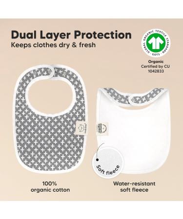 Keababies 8-Pack Organic Cotton Baby Bibs for Boys & Girls - Teething & Feeding Bibs for Infants & Toddlers (Grayscale) - Buy Online on GoSupps.com