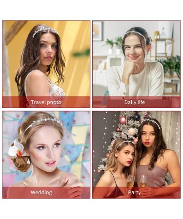 Sibba Bride Headband Set - Pearl Princess Tiara Crown for Wedding, Bridal Hair Accessories for Women and Girls - Buy Online on GoSupps.com