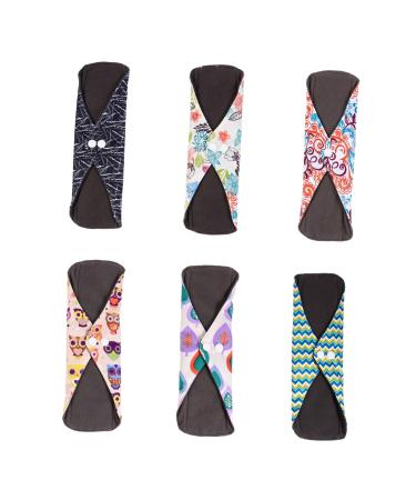 Bamboo Mama Cloth 6pcs Bamboo Charcoal Pad Towel Pad Towels Menstrual Pads Nursing Mat Reusable Period pad Washable Cloth Mini pad Menstrual Towel Reusable Aunt Towel Comfortable
