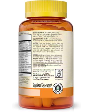 MASON NATURAL Vitamin Megavite Fruits and Veggies Mineral Formula 60 Count 60 Count (Pack of 1) - Buy Online on GoSupps.com