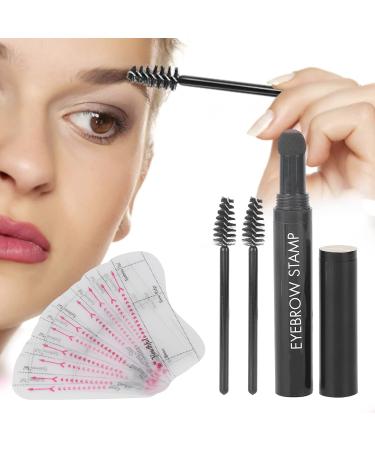 Eyebrow Stamp Shaping Kit for Eyebrow Shape with 10 Stencils and Soft Pen Easy to Use Multifunctional for Eyeshadow Hairline and Face Defects