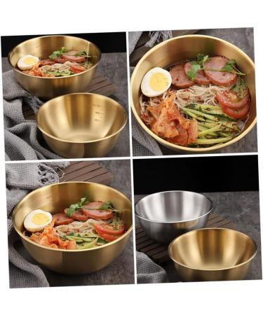 Alipis 2pcs Stainless Noodle Bowl Fruit Salad Daily Use Goldenx2pcs 17X17CMx2pcs - Buy Online on GoSupps.com