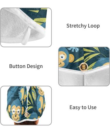 Buy Cute Small Monkey Hair Towel 2 Pack - Super Absorbent Quick Dry Hair Turbans for Women & Girls | International Shipping Available - Buy Online on GoSupps.com