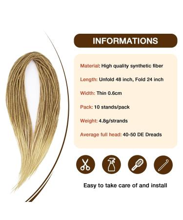 Noverlife 60cm Ombre Fluffy Handmade Dreadlocks - Long Double Ended Extensions | Thin 0.6cm Synthetic Locs for Reggae & Hip-Hop Style - Buy Online on GoSupps.com