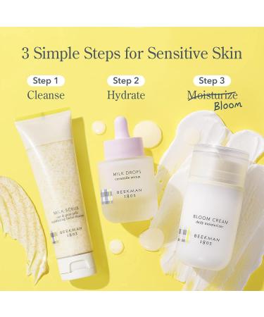 Beekman 1802 Milk Drops Ceramide Serum - Hydrating Face Serum with Hyaluronic Acid, Squalane Oil, and Natural AHAs & BHAs - Cruelty Free - 0.5 oz - Buy Online on GoSupps.com