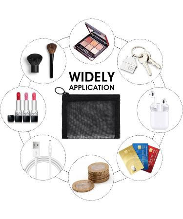 Sibba Mini Culture Bag Set - 6 Pieces Waterproof Nylon Makeup Organizer with Zip Pocket | Travel Accessories & Cosmetics Storage Black (12x9.5cm + 21x15cm) - Buy Online on GoSupps.com