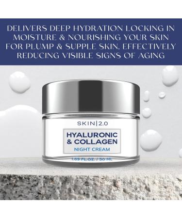 Hyaluronic Acid & Collagen Face Moisturizer - Anti-Aging Hydration Skin Firming Night Cream - Cruelty Free Korean Skincare for All Skin Types - 1.69 Fl. oz - Buy Online on GoSupps.com