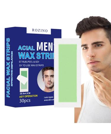 30 Tackable Beeswax Hair Removal Strips - Facial Wax Strips for Men | Effective Ingrown Hair Solution | International Shipping - Buy Online on GoSupps.com