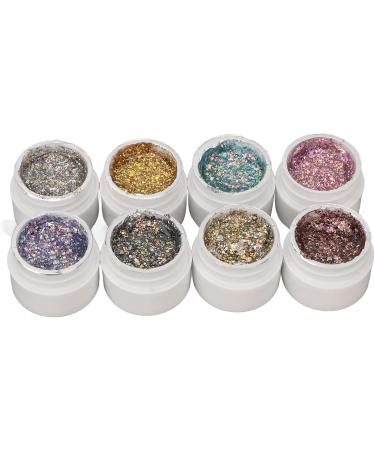 UV Nail Polish Glitter 8 Colors Silver Pink Gel Nail Gel Set Glitter Gel UV LED Nail Polish Portable Design for Nail Art Gel Polish Nail Polish for Beginners Nail Art Manicure - Buy Online on GoSupps.com