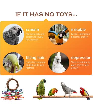 Natural Bird Parrot Chewing Climbing Toys - Safe & Non-Toxic for Lovebirds, Finches, Parakeets - KM122103-Style A - Buy Online on GoSupps.com
