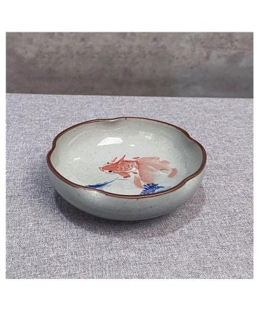 Fruit Bowl Snack Containers Hand Drawn Dipping Dishes Japanese Style Ceramic Seasoning Plate Vinegar Kitchen Dipping Bowl Appetizer Sushi Serving Plate Breakfast Bowls (Color : D) (G)