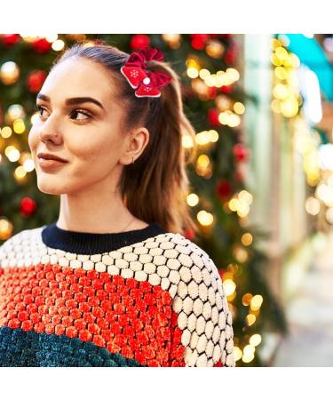 Valicaer Christmas Hair Scrunchies Xmas Hair Ropes Stretchy Velvet Hair Bands Hair Ties Ropes for Girl Ladies Christmas Tree Christmas Hair Accessories for Kids Adults Hair Bands Ponytail Holder (6) - Buy Online on GoSupps.com