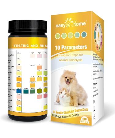 Easy Home Vet Pet Urine Test Strips 10 Parameters Animal Urinalysis Reagent Strips Veterinary Animal Detect Urinary Tract Infection UTI Diabetes Bladder Kidney Liver Function 100 Pack - Buy Online on GoSupps.com
