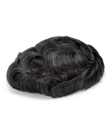 Zyc mono natural human hair toupe transparent men wig hair piece capillary prostheses men toupee hair unit for male 1b10 6x9
