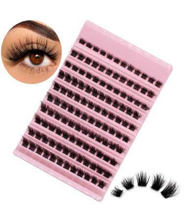 Selawasty 120 Lash Clusters DIY Eyelash Extensions Clusters Lashes D Curl Individual Lashes Eyelash Clusters Extensions Wispy Lashes Cluster DIY at Home (S9-D-8-16MIX)