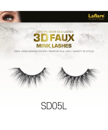 Laflare Silk 3D Faux Mink Eyelashes Bundle - Handmade Knitted Style Lashes - Natural Look, Reusable, Easy to Apply - SD05L (1-3 Pack Special) - Buy Online on GoSupps.com