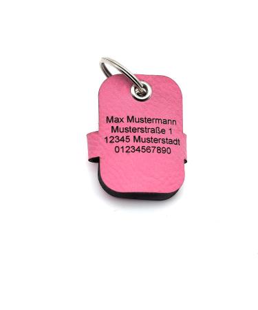 Copter Farm Dog Brand Bag | Engraved Collars for Dogs | Art & Real Leather | Custom Double-Sided Pink Rectangle - Buy Online on GoSupps.com