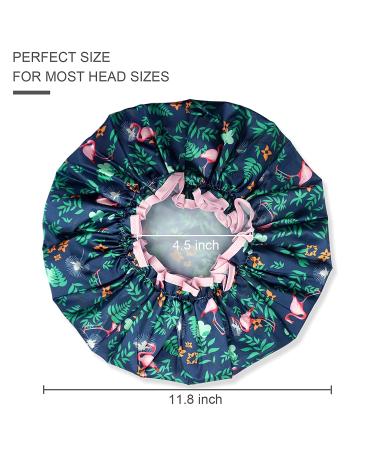 BEAUTAIL Reusable Flamingo Shower Cap - Double Layer Waterproof Bathing Hat for Long Hair - 1 Pack Large Size - Hair Protector for Women, Kids, Girls, Men - Buy Online on GoSupps.com