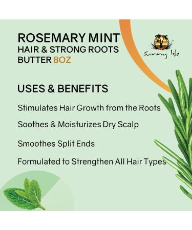 Sunny Isle Rosemary Mint Hair and Strong Roots Butter 8oz Infused with Biotin & Jamaican Black Castor Oil to Strengthen and Nourish Hair Follicles for Dry Scalp Split Ends & All Hair Types - Buy Online on GoSupps.com
