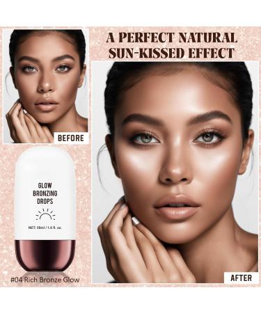 Instant Bronzing Drops - Lightweight Face & Body Bronzer for a Natural Tan | Blendable Cream Liquid Formula - Buy Online on GoSupps.com