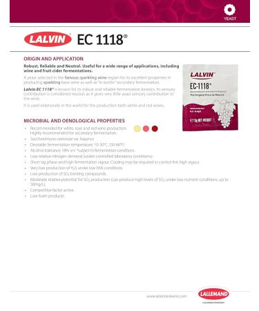 EC-1118 Saccharomyces Bayanus 5 Pack (5g Pouches) - Lalvin - Buy Online on GoSupps.com