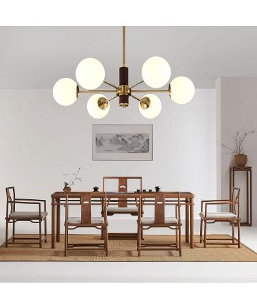 E14 Nordic Luxury Light Walnut All Copper Chandeliers American Creative Magic Bean Chandeliers for Living Room Study Room Bedroom Dining Room Model-Copper and Walnut 90 * 59cm Rame E Noci 90*59cm - Buy Online on GoSupps.com