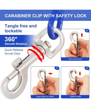 Buy 9m Blue Tie Out Leash for Dogs | Durable Dog Yard Cables Available in 3/6/9/15m | Perfect for Medium to Large Dogs - Buy Online on GoSupps.com