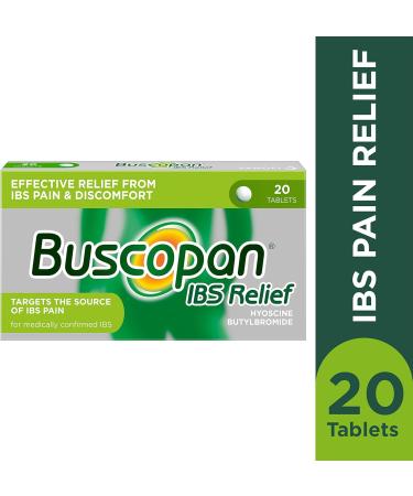 Buscopan IBS Relief Tablets - Fast-Acting Pain and Cramp Relief for IBS - 20 Tablets - Buy Online on GoSupps.com