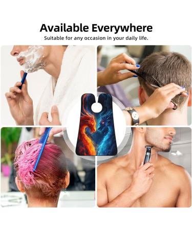 Abstract Fire Dragon Beard Bib & Galaxy Hair Catcher - Non-Stick Grooming Cloth for Shaving Trimming & Gifts for Men | International Shipping - Buy Online on GoSupps.com