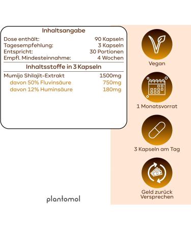 90% Pure Shilajit Capsules - 1500mg Daily Dose | 15 000mg Mumijo Shilajit | 50% Fulvic Acid | 30 Portions | Premium Quality - Buy Online on GoSupps.com