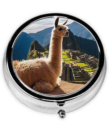Sheep Printed Mini Round Pill Box | 3 Compartment Portable Pill Organizer for Travel Home & Office - Buy Online on GoSupps.com
