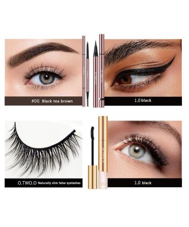 4-in-1 Eye Make-Up Set for Women & Girls | Perfect Gift with Eyebrow Pencil Eyeliner Mascara & False Eyelashes | Ideal for Beginners - Buy Online on GoSupps.com