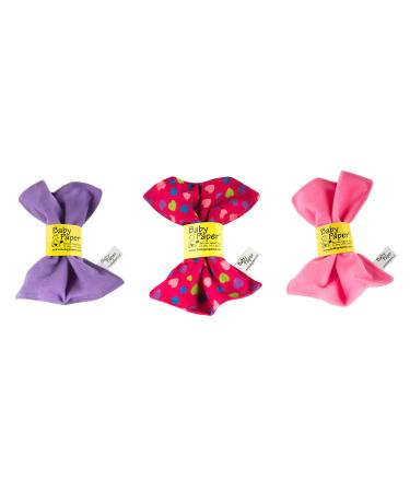 Baby Paper Original Crinkle Sensory Toy / Hearts Pink Lilac 3-Pack/Washable and Non-Toxic Crinkle Paper for Babies / Perfect Bow Gift Topper Reusable as a Crinkle Toy