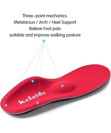 Kelaide Orthopedic Insoles for Plantar Fasciitis & Flat Feet | Comfort Shoes for Men & Women | Red 43-44 - Buy Online on GoSupps.com