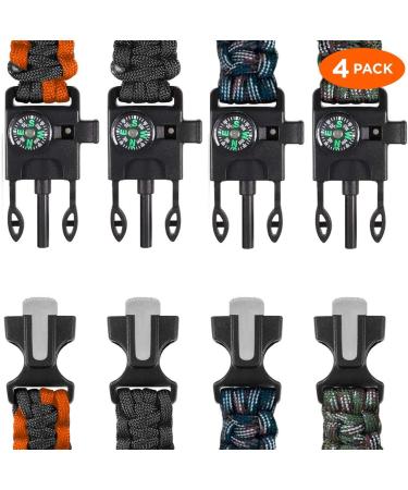 Ember Rock Survival Brand Kit 4 Set - Ultimate Outdoor Survival Essentials | Paracord Bracelets Flint Compass & More - Buy Online on GoSupps.com