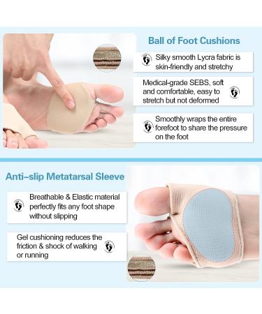 Metatarsal Pads Forefoot Sleeve with Soft Gel | Women Men | Metatarsalgia, Neuroma, Calluses Relief | L(W 8-10 M 9-11) - Buy Online on GoSupps.com