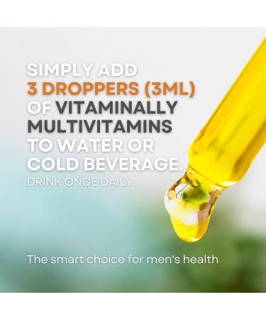 Vitaminally Men's 50+ Multivitamin Liquid Drops | 30 Day Supply | 3 FL Oz | Non-GMO, No Added Sugars | Gluten-Free | Brain Health, Immunity & Energy Support - Buy Online on GoSupps.com
