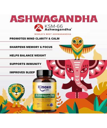 Ashwagandha KSM-66-180 Capsules 500mg with Black Pepper 5% Withanolides Vegan Magnesium Stearate Free Gluten Free Non-GMO - Buy Online on GoSupps.com