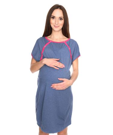MijaCulture Labour Maternity and Nursing Nightdress Delivery Gown 4123 12 Melange Jeans