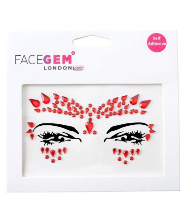 Face Gems Adhesive Glitter face Jewel Tattoo Sticker Festival Rave Party Body Make Up (Red-36)