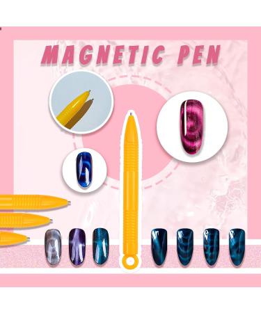 6pcs RoseFlower Nail Magnet Tool Set for DIY 3D Cat Eye Gel Polish Nail Art - Salon Quality Magnetic Stick Pen for Women Nails - Ideal for Studio and Home Use - Buy Online on GoSupps.com