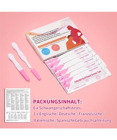 6-Pack Early Pregnancy Tests - Detect HCG at 10 mIU/ml with Over 99% Accuracy - Fast International Shipping - Buy Online on GoSupps.com