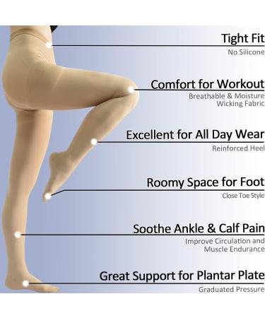 Beister Medical Compression Pantyhose - Opaque Closed Toe 20-30mmHg Graduated Support - Beige XL - Buy Online on GoSupps.com