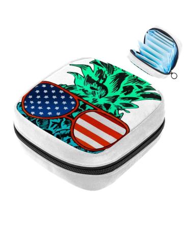 GIAPB Sanitary Napkin Storage Bag Period Bag Tampon Bag Makeup Bag Pad Pouch Cartoon Pineapple Fruit Color2501