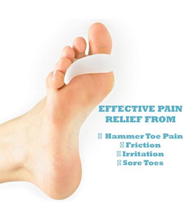 PEDIMEND Silicone Gel Hammer Toe Cushion (1 Pair) - Toe Corrector & Straightener for Curled, Claw, Mallet Toe Relief - Unisex Foot Care - Buy Online on GoSupps.com